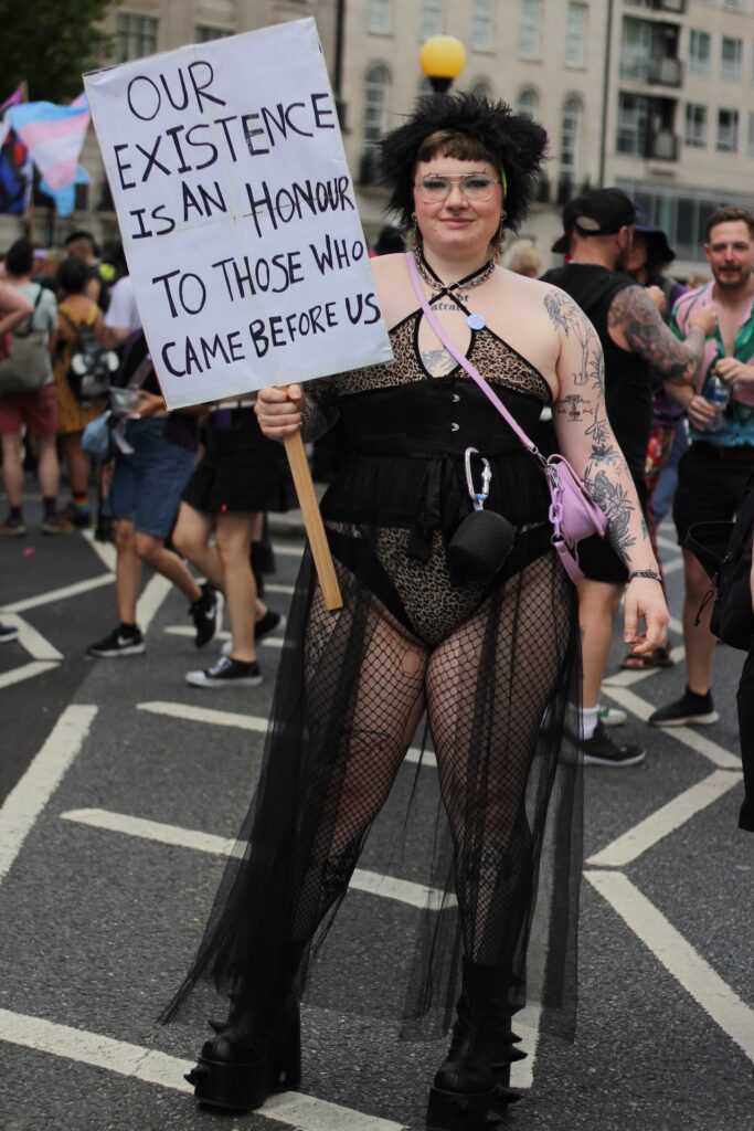 a 2024 London Trans+ Pride attendee