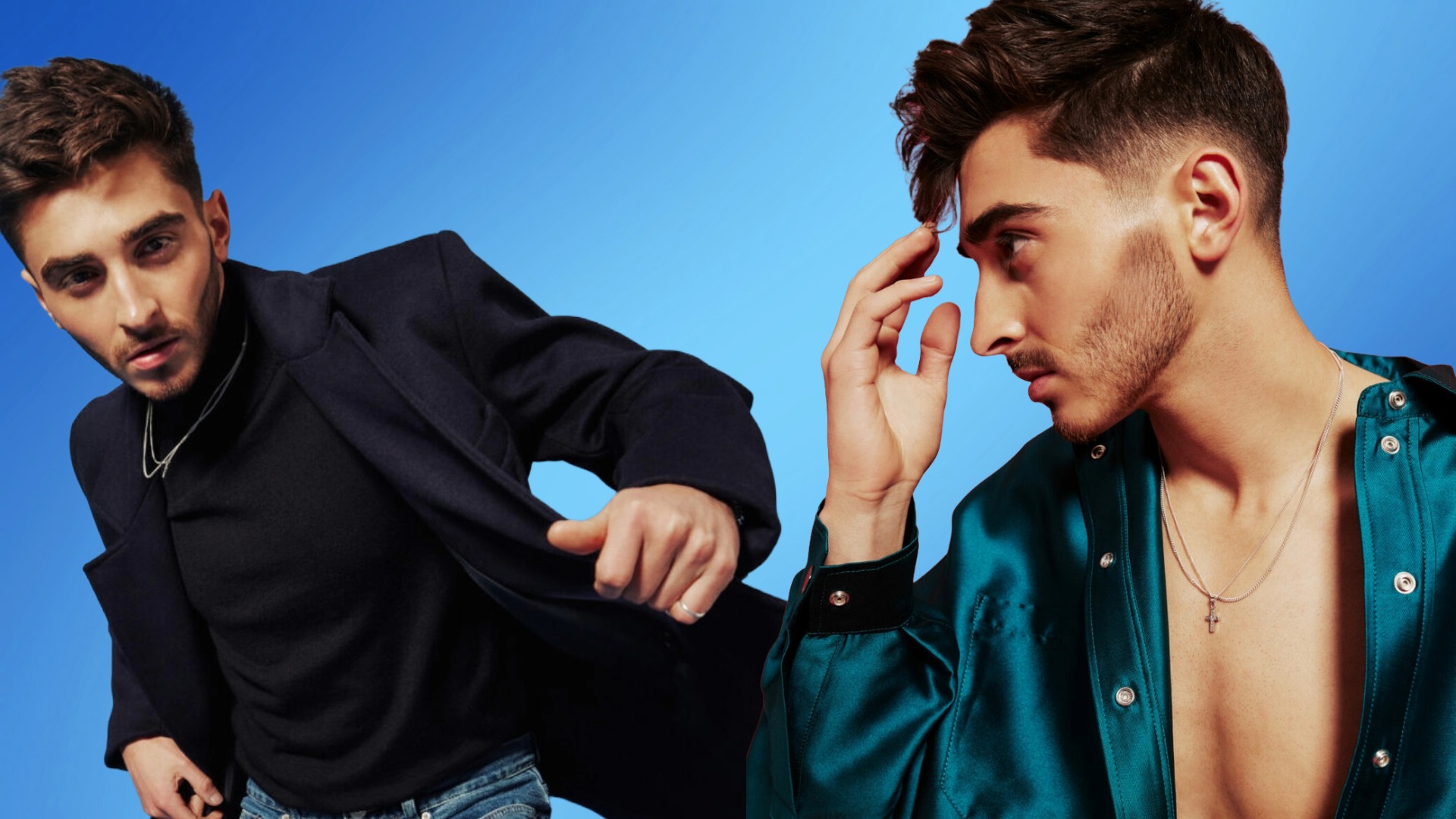 Composite of Josh Cavallo against a blue backdrop