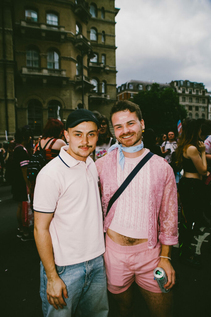 I Kissed a Boy cast member Lars Fellows with a friend dressed in pink