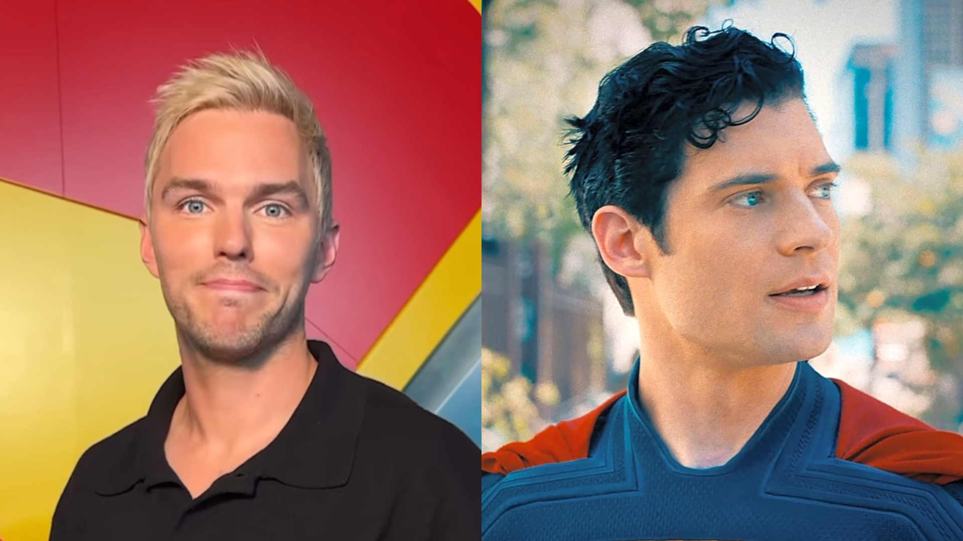 left Nicholas Hoult and on the right David Corenswet as Superman