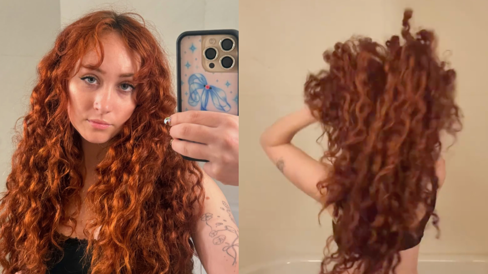 Chappell Roan mirror selfie and shaking her hair