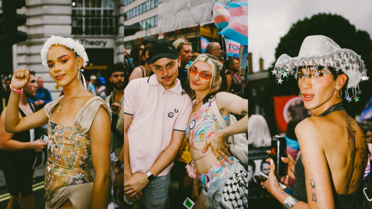 On the left, Yasmin Finney, the middle Lars Fellows and Anthony Lexa and on the right someone dressed in a sparkly cowboy hat