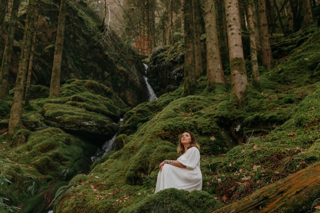 Charlotte church sitting in a forest scene near the building
