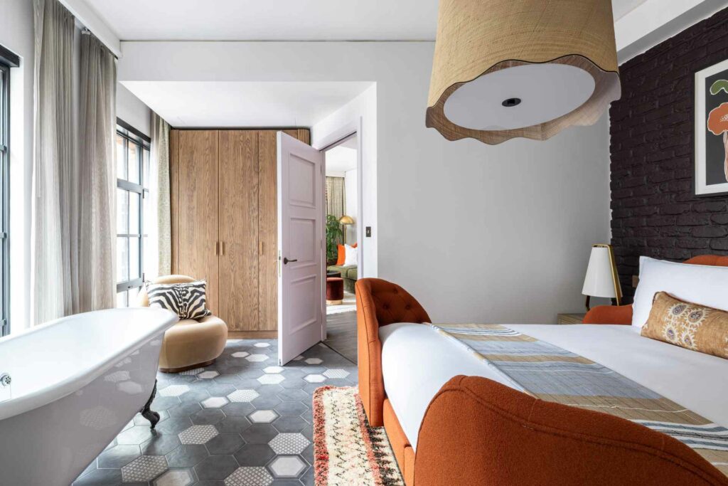A room inside the Virgin Hotels London-Shoreditch