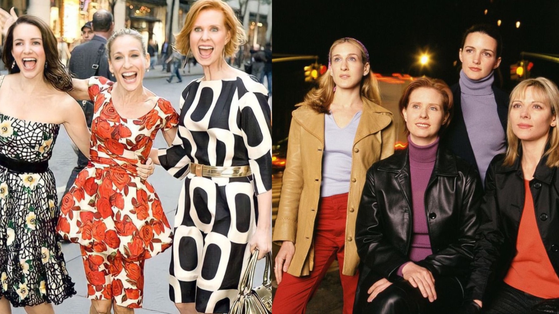 The And Just Like That... girls, and right, with Kim Cattrall as Samantha Jones