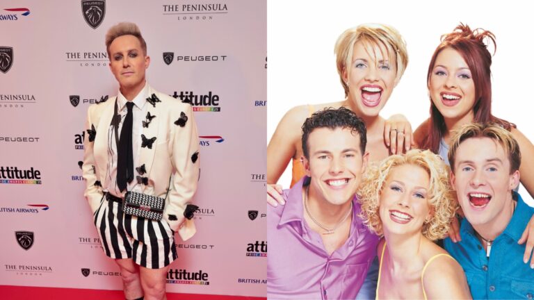 Ian 'H' Watkins, and with his Steps bandmates in the '90s (Images: Attitude/Kit Oates)