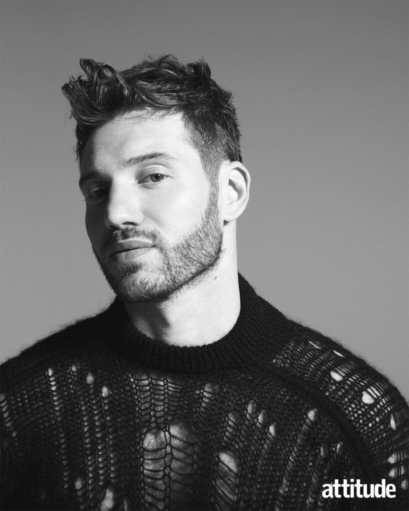 a shot of Alexander, black and white, head and shoulders, black jumper