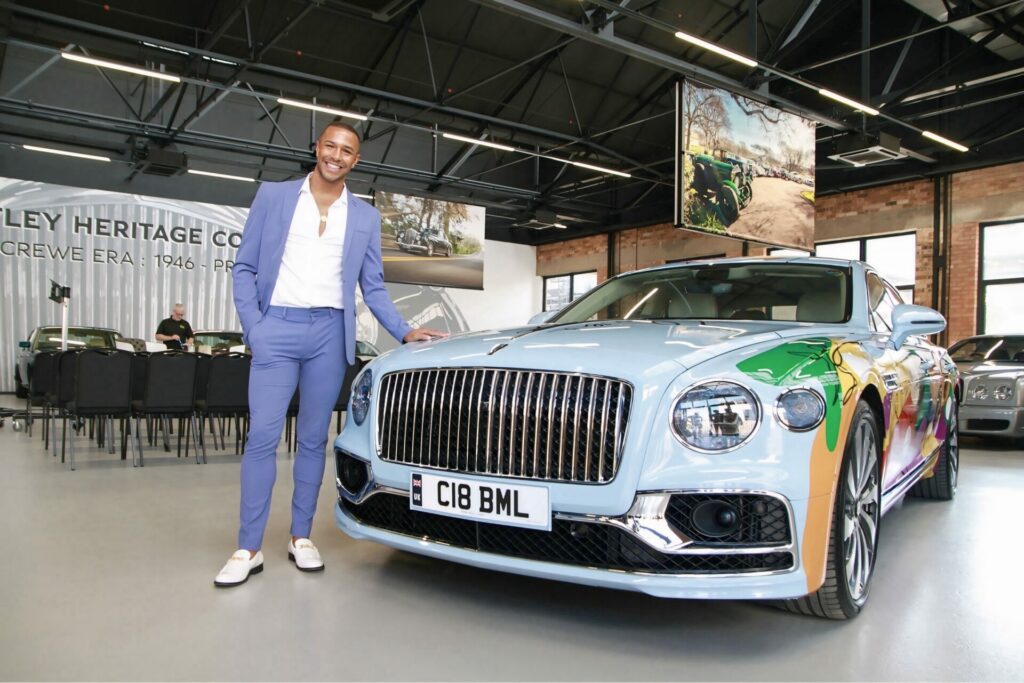 Michael Gunning posed with a Bentley