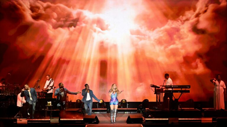 Mariah Carey on stage at Brighton Pride 2025