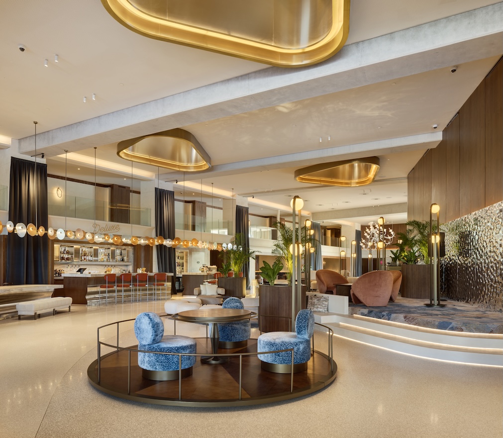 the reception area at sls Barcelona