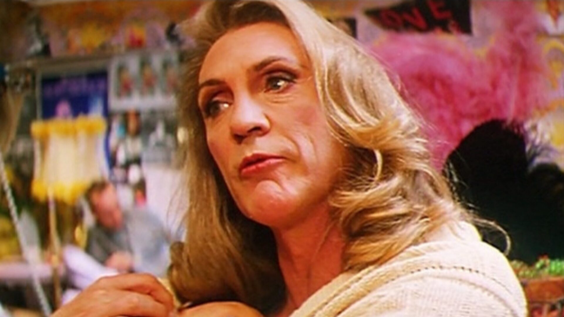 Terence Stamp in The Adventures of Priscilla, Qeen of the Desert as a trans woman