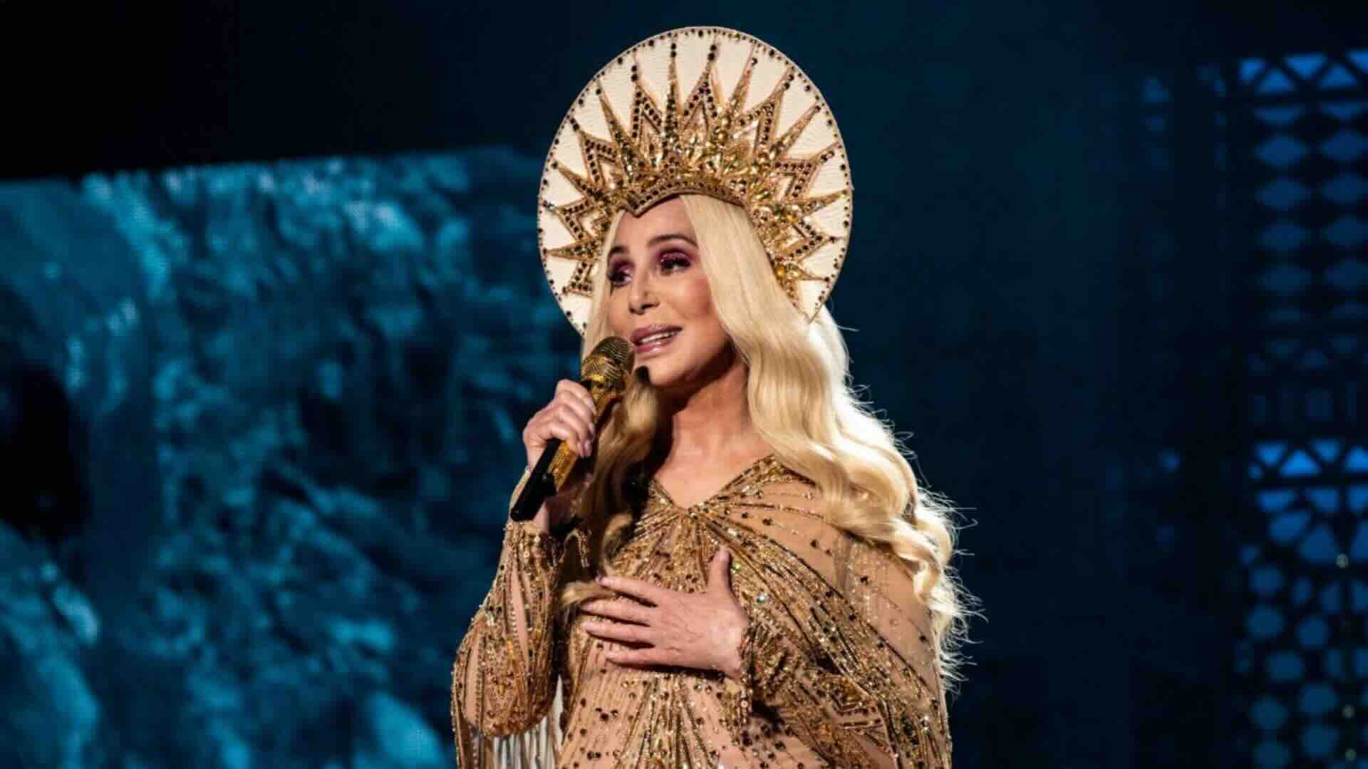 Cher performing at a concert