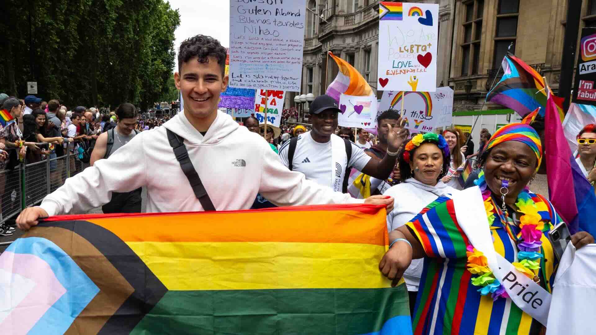 Rainbow Migration are seen at London Pride this year