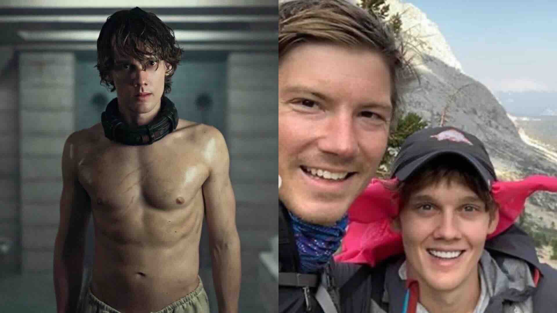 Shirtless Hunter Doohan twinned with a selfie alongside his husband, Fielder Jewett