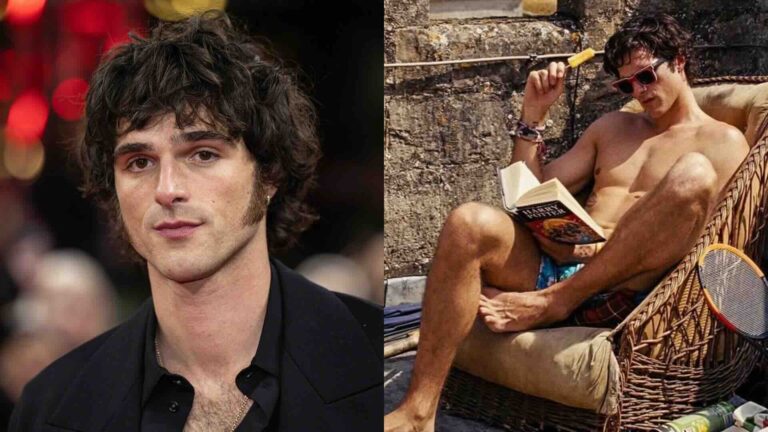 Jacob Elordi seen on a red carpet and in Saltburn