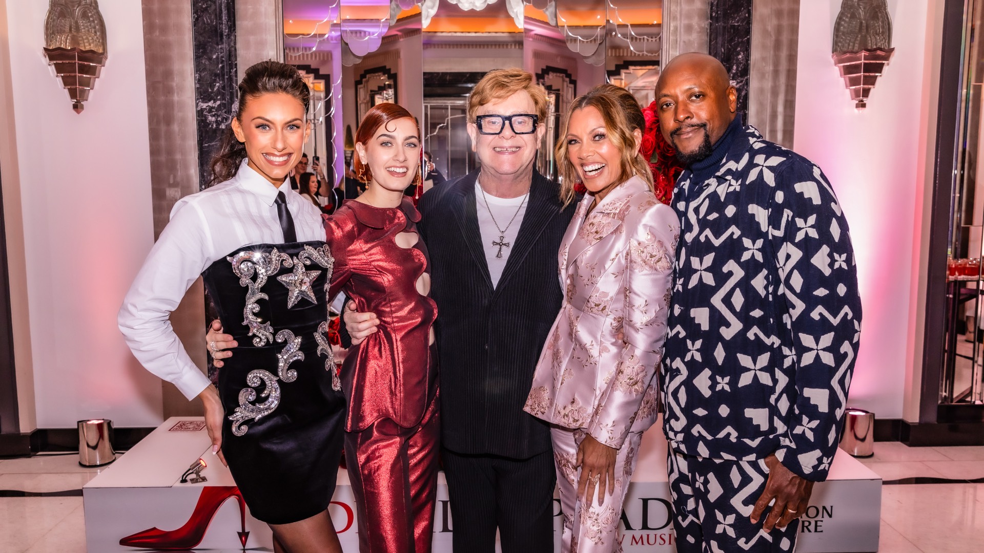 The cast of Devil Wears Prada the musical and Elton John