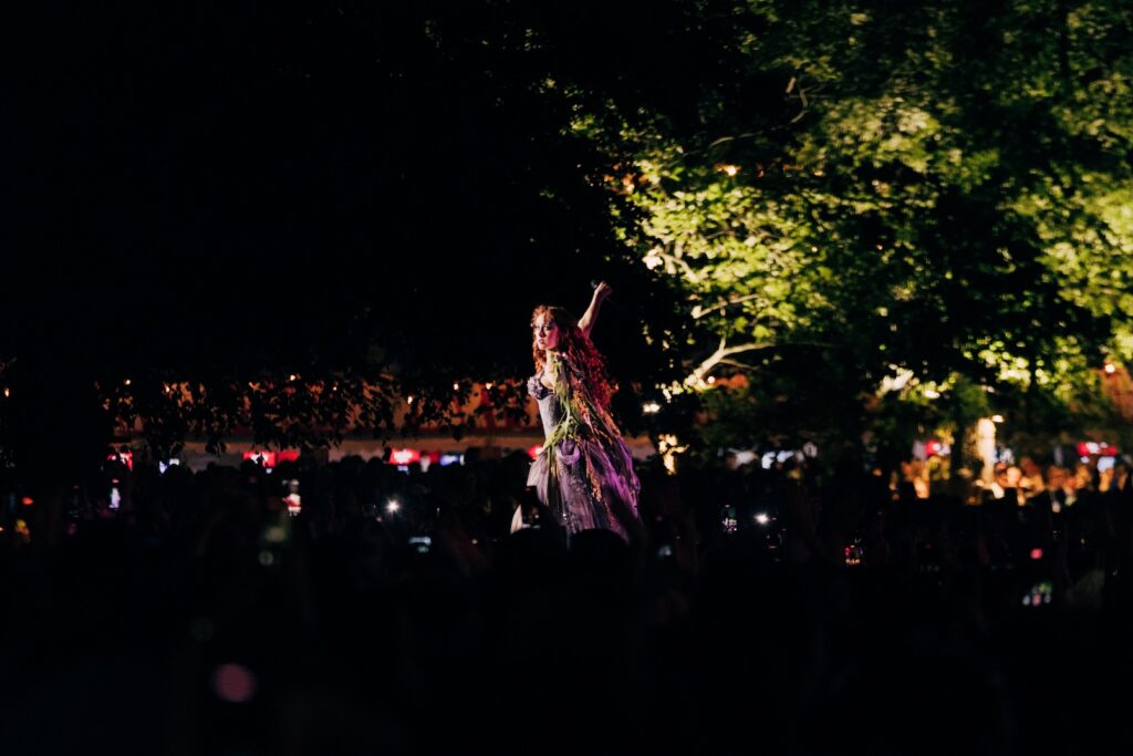 Chappell roan walking down the runway at way out west