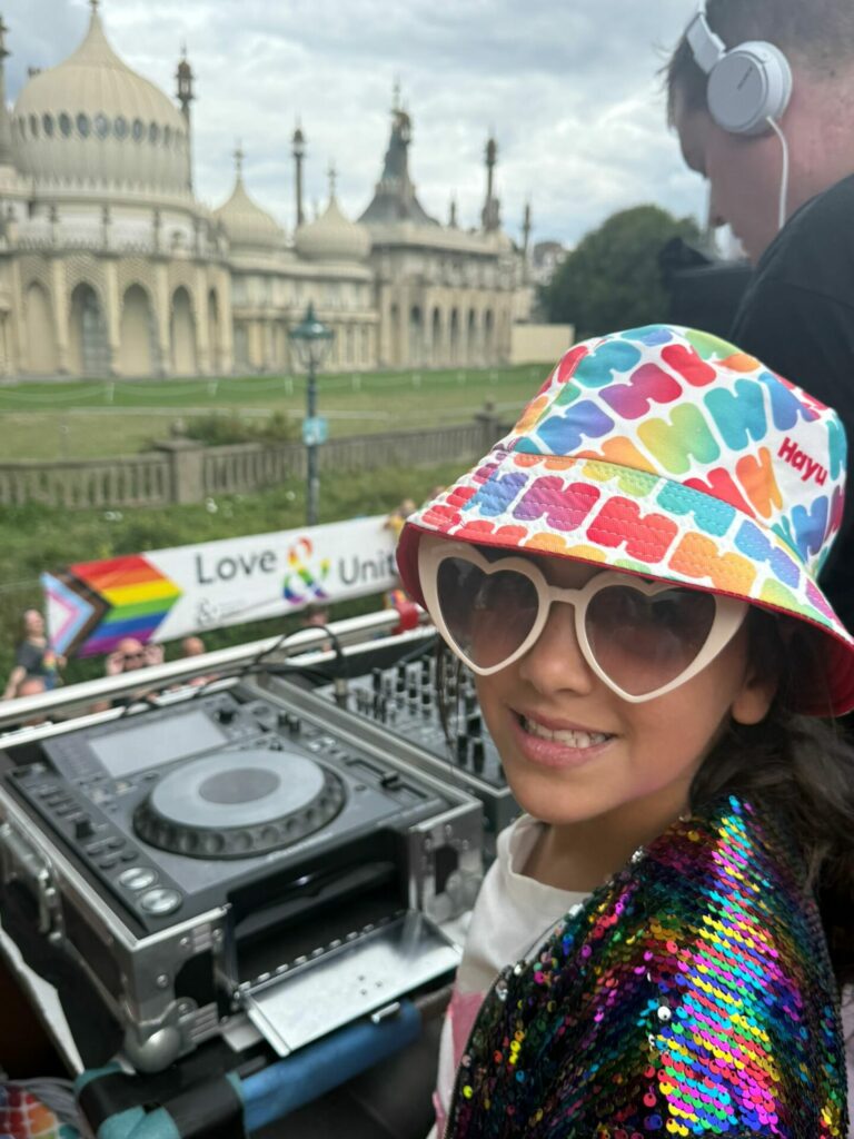 Panthea Parker's daughter Sienna attending Brighton Pride