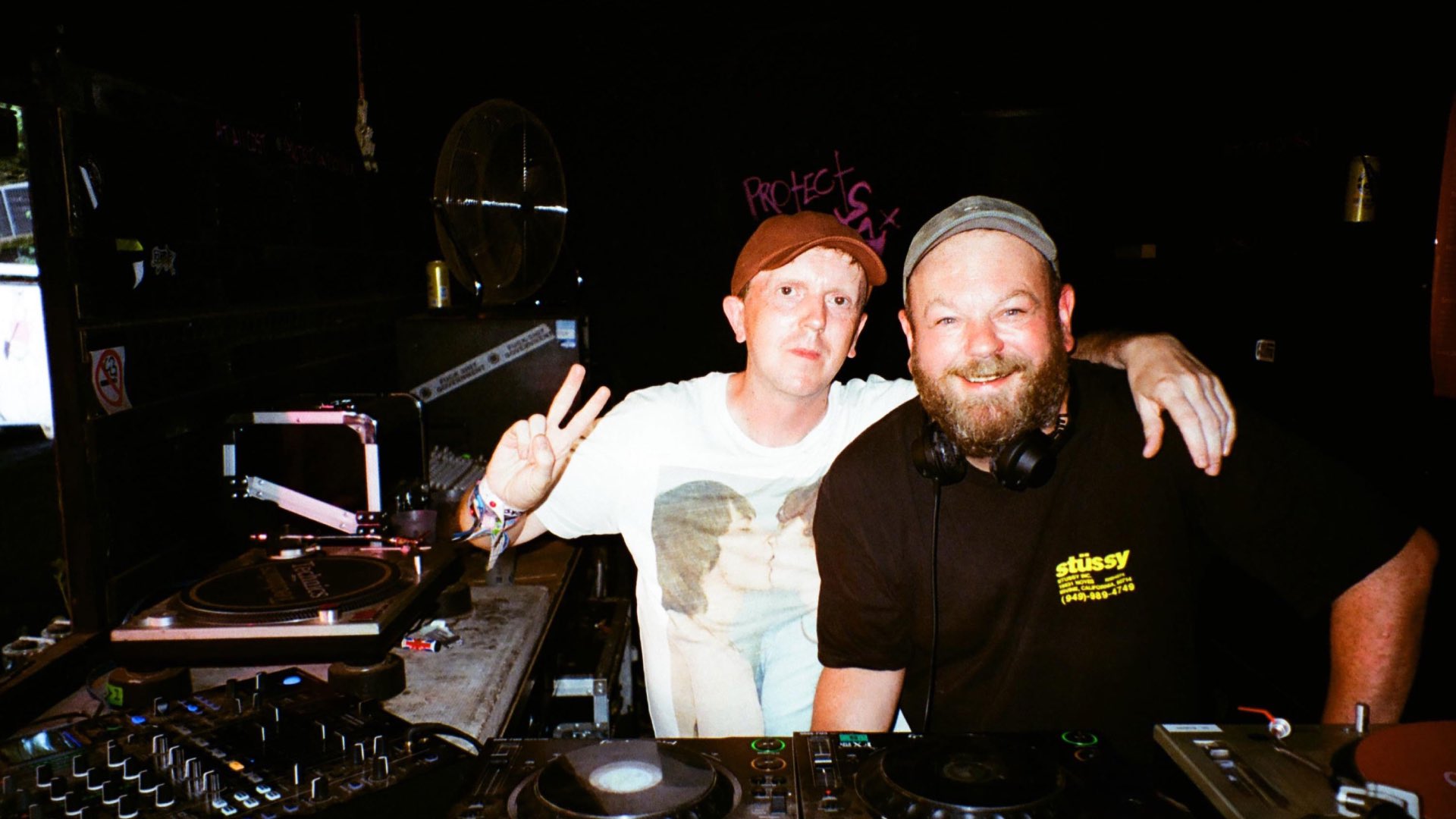Tony Fletcher and Dan Murphy behind the decks
