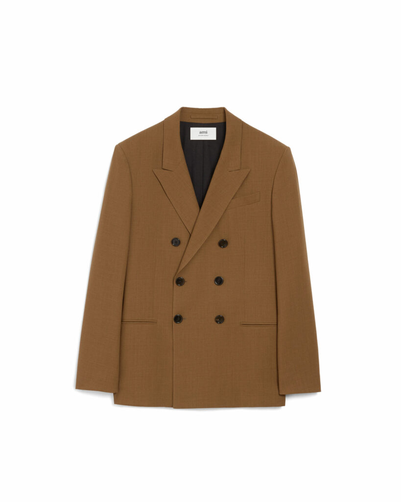 AMI brown double-breasted jacket