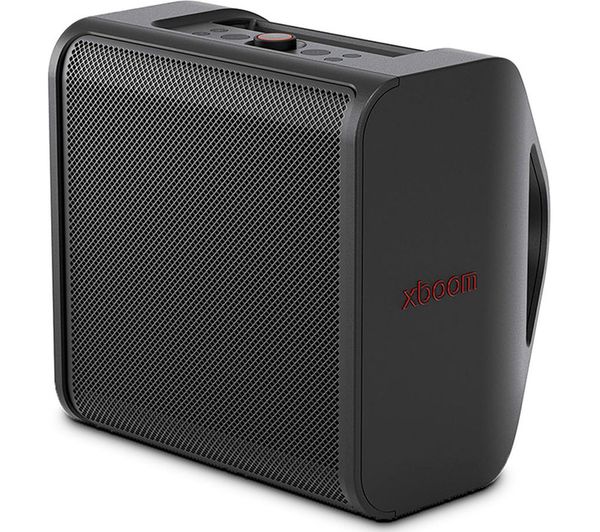 A black speaker saying xboom on the side