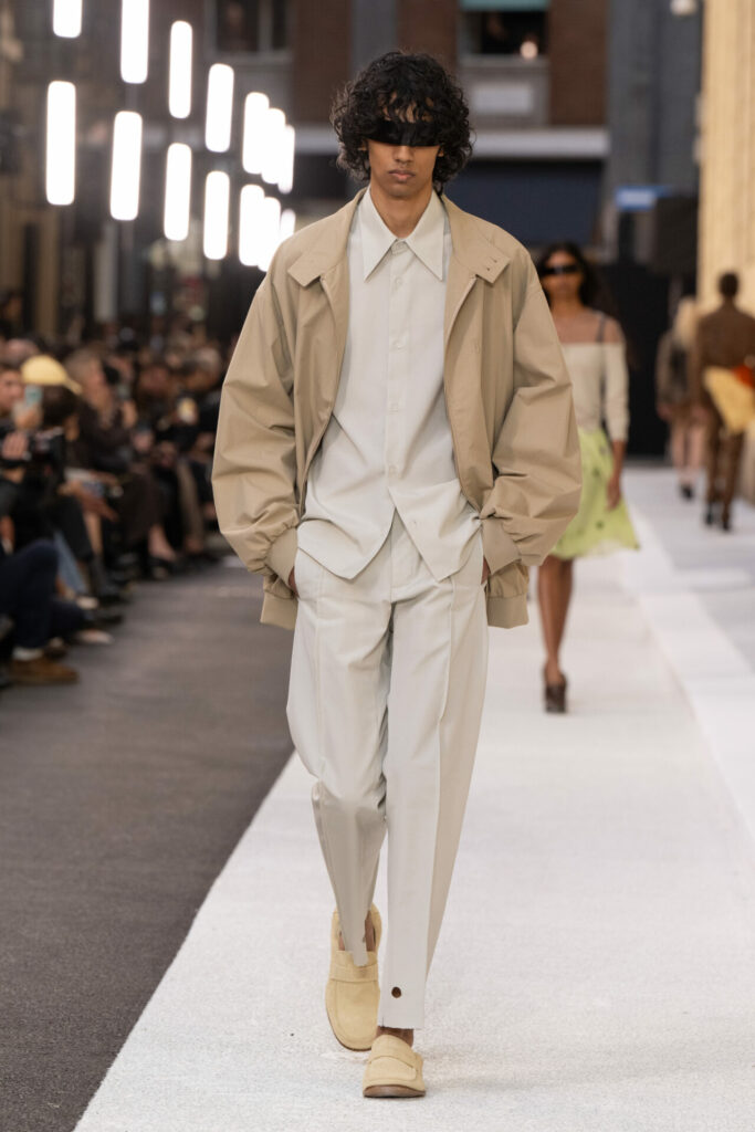 A model walks the MM6 Spring/Summer 2026 show at Milan Fashion Week. 