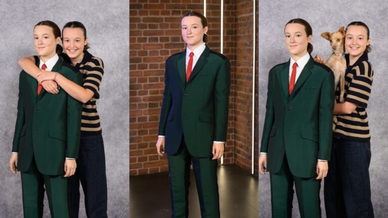 Bella Tussauds with her Madame Tussauds wax figure