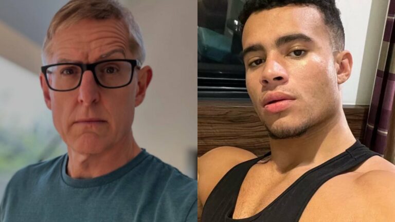 Louis Theroux on the left and Harrison Sullivan on the right