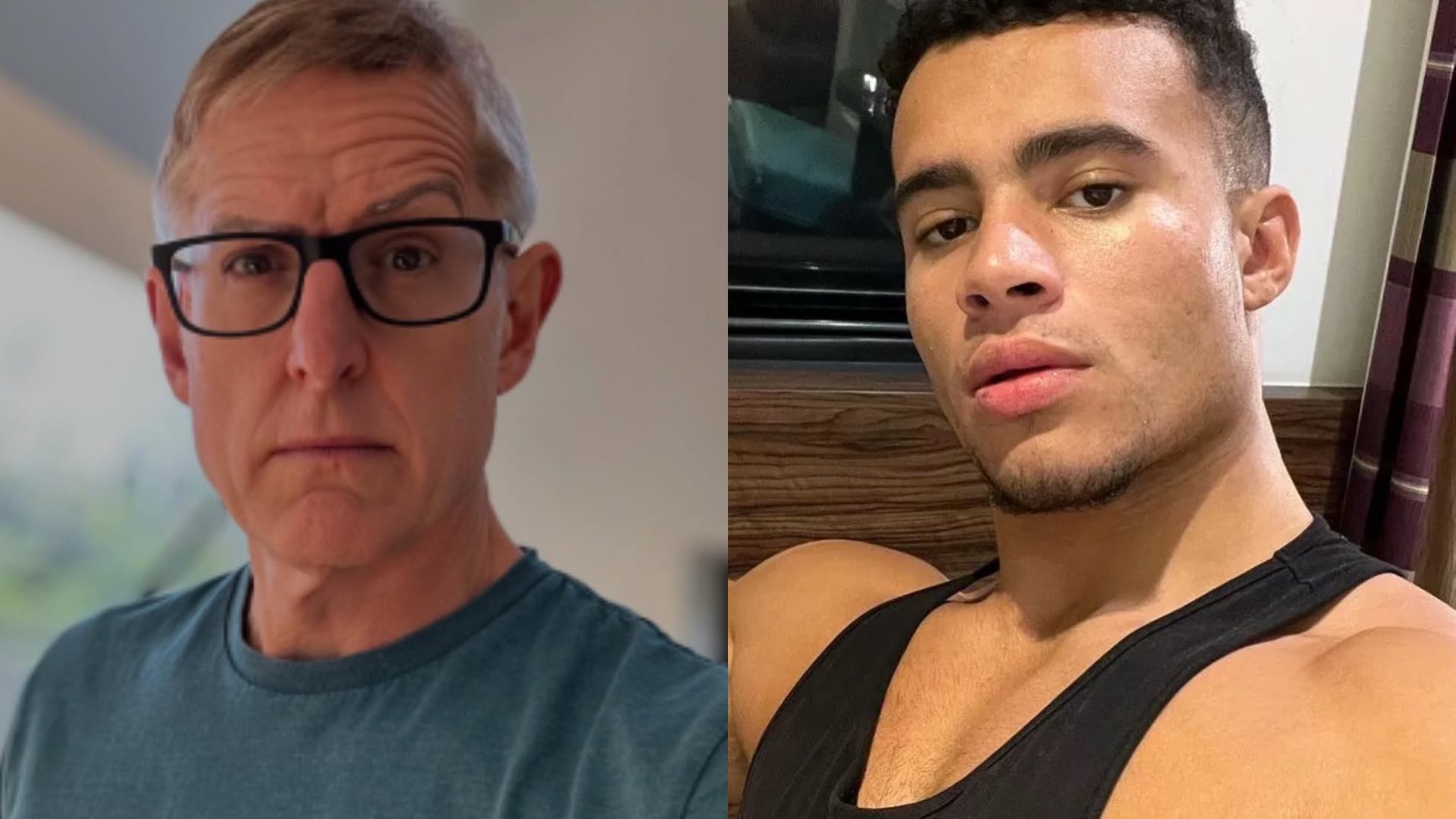 Louis Theroux on the left and Harrison Sullivan on the right