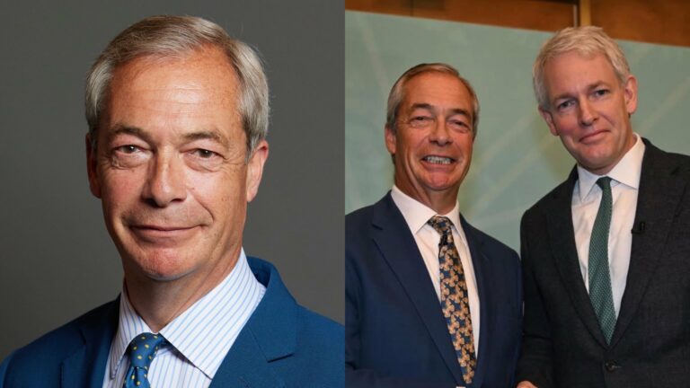 Nigel Farage and Danny Kruger shaking hands