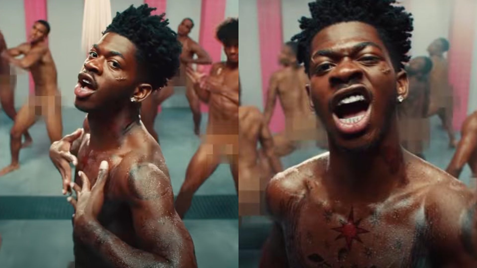 Lil Nas X shirtless