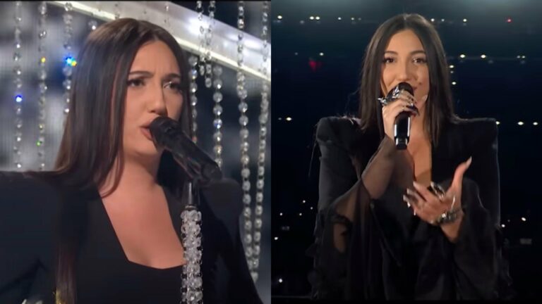 Israel's Yuval Raphael performing at Eurovision 2025