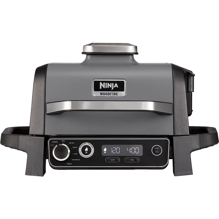 A Ninja woodfire grill in black