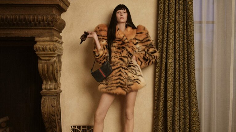 Model Alex Consani in character for Gucci's Short film The Tiger
