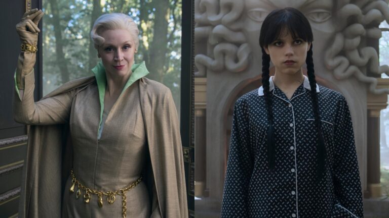 Gwendoline Christie and Jenna Ortega in Wednesday