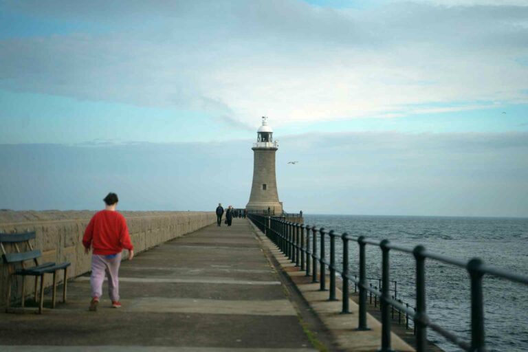Sunderland Pier with a lighthouse at the end of it