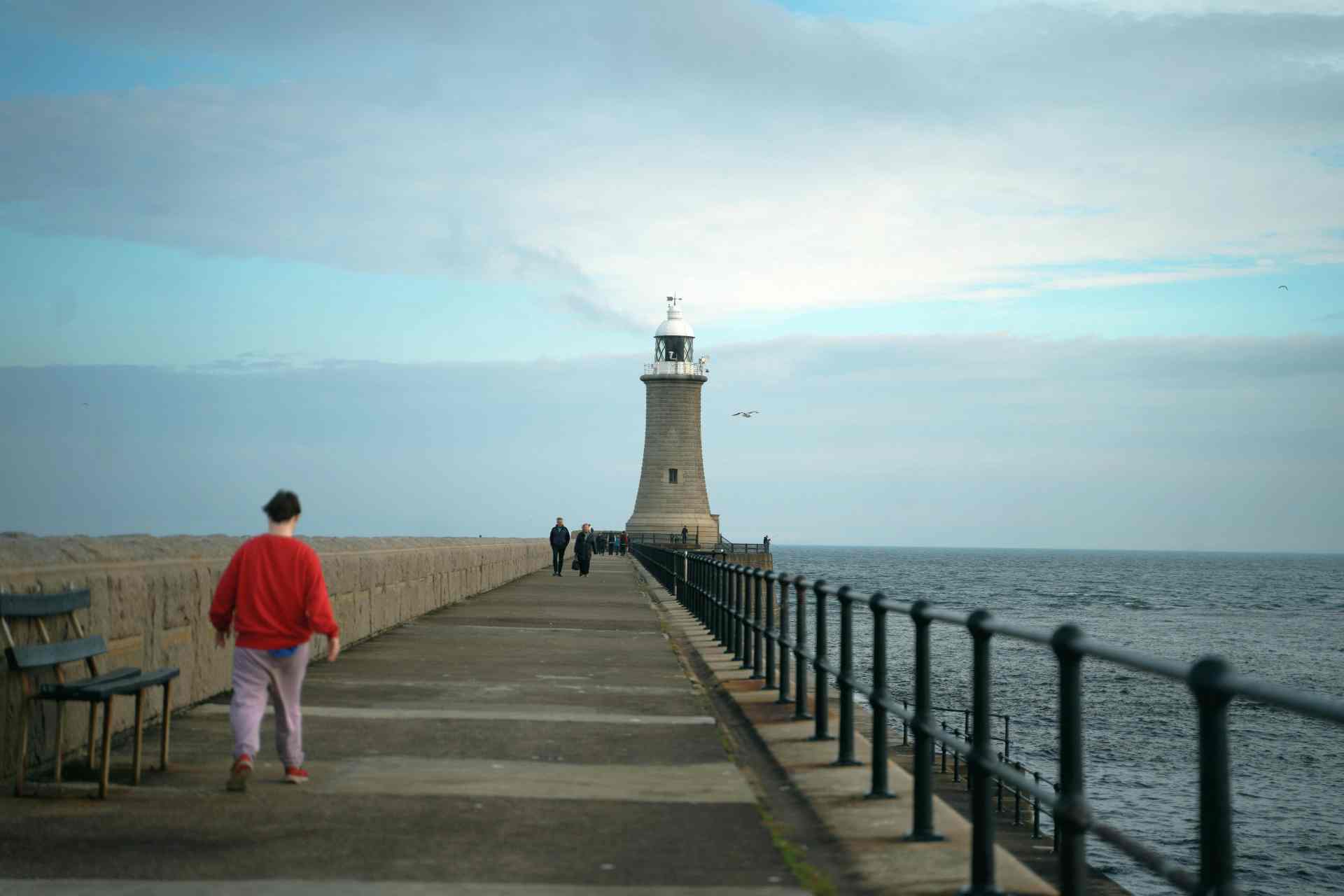 Sunderland Pier with a lighthouse at the end of it