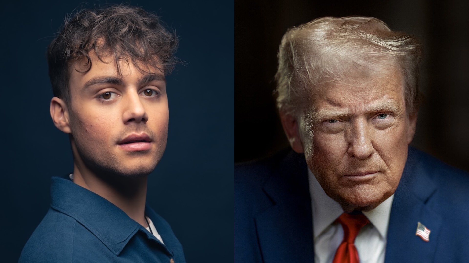 Bradley Riches on the left and Donald Trump on the right