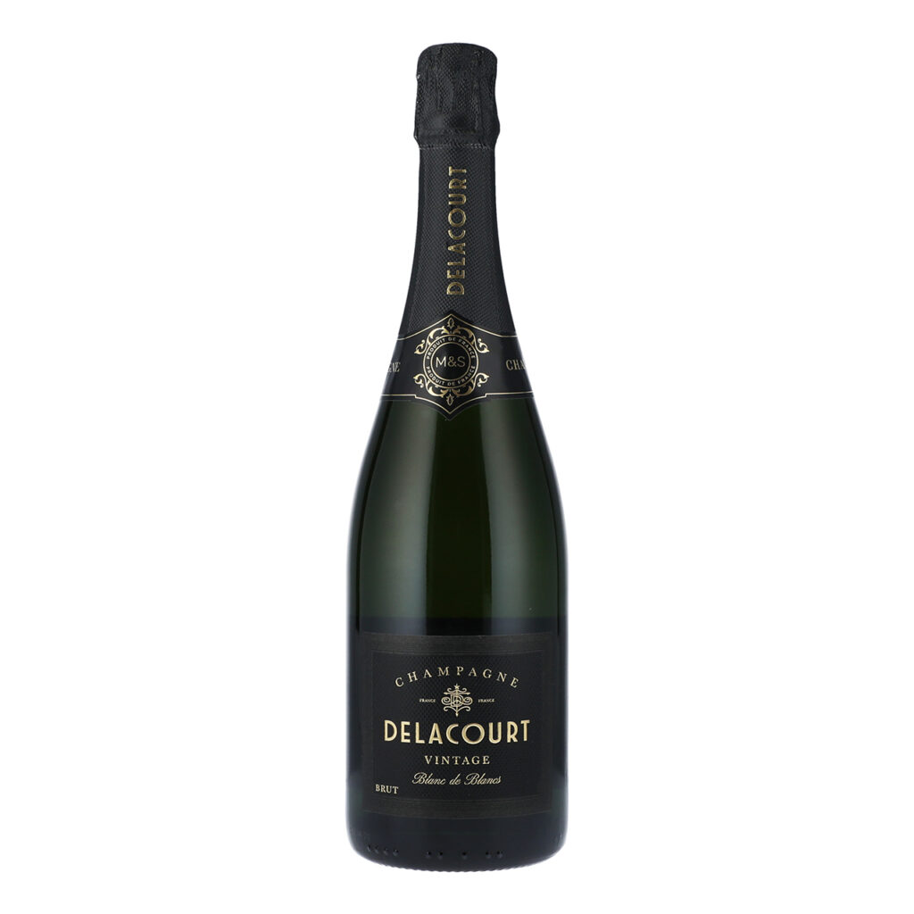 A bottle of M&S Champagne Delacourt Vintage Brut