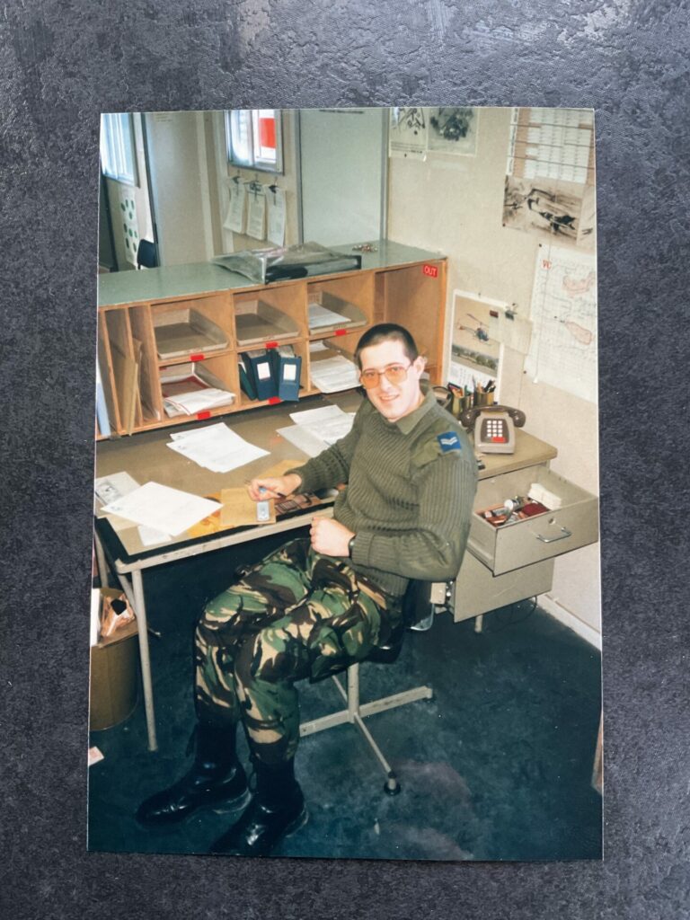 Graeme Grady at RAF Stanley, Falkland Islands 1986