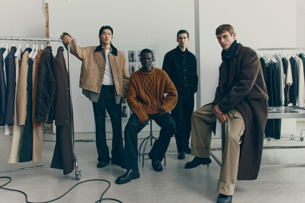 A model shot of models wearing the H&M Atelier autumn/winter 2025 collection.