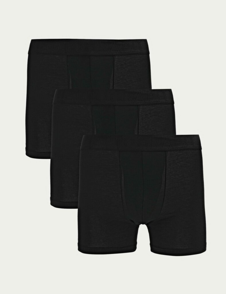 A product shot of the M&S Autograph Secret Support Trunks men's underwear in black.