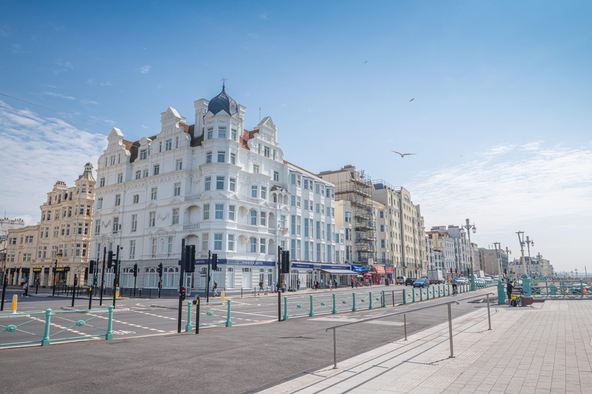 The exterior of the Harbour Hotel