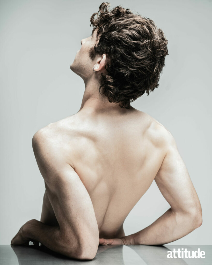 A model's bare back.