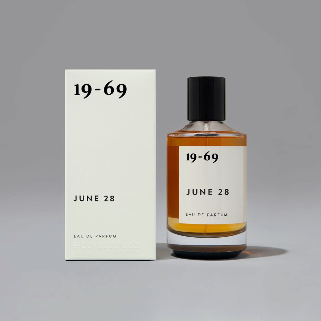 A lifestyle shot of 19-69's June 28 Eau De Parfum 