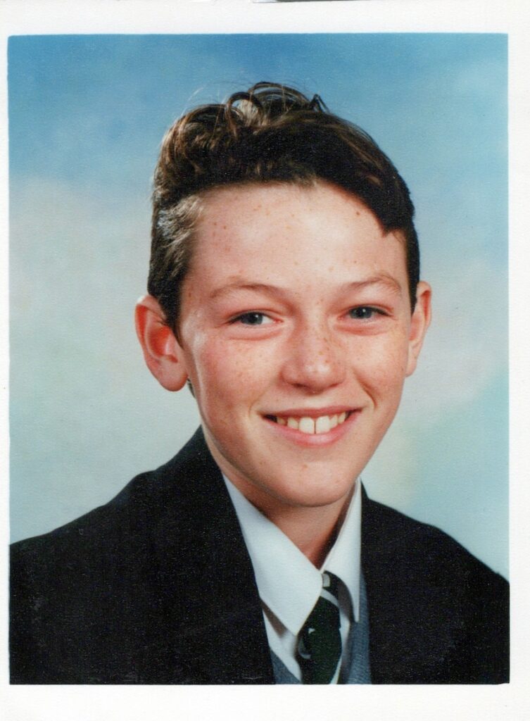 Luke Evans in a school photo