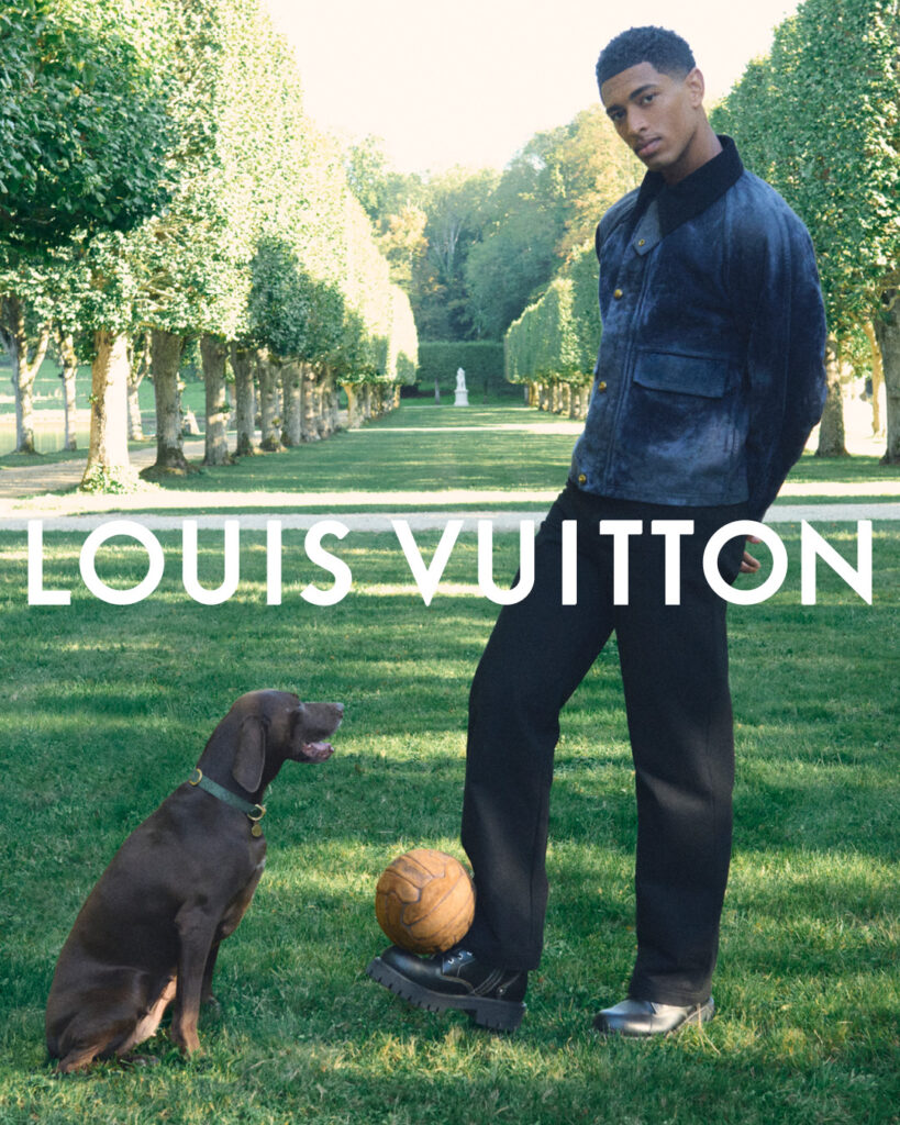 Footballer Jude Bellingham wears a look from the Louis Vuitton 2026 Pre-Collection.