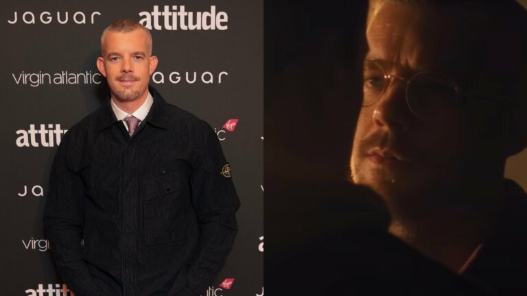 Russell Tovey on the red carpet of the Attitude Awards and in a scene in Plainclothes film