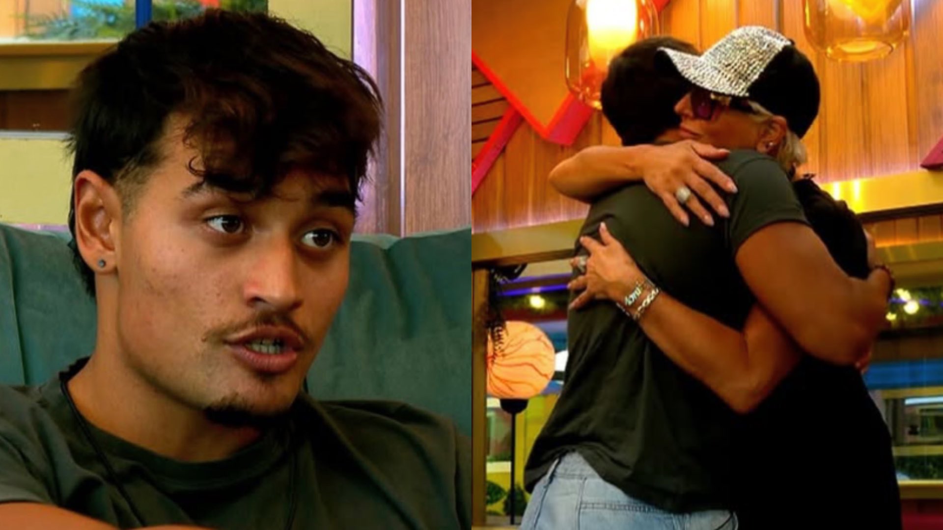 Zelah hugging Caroline in the Big Brother house