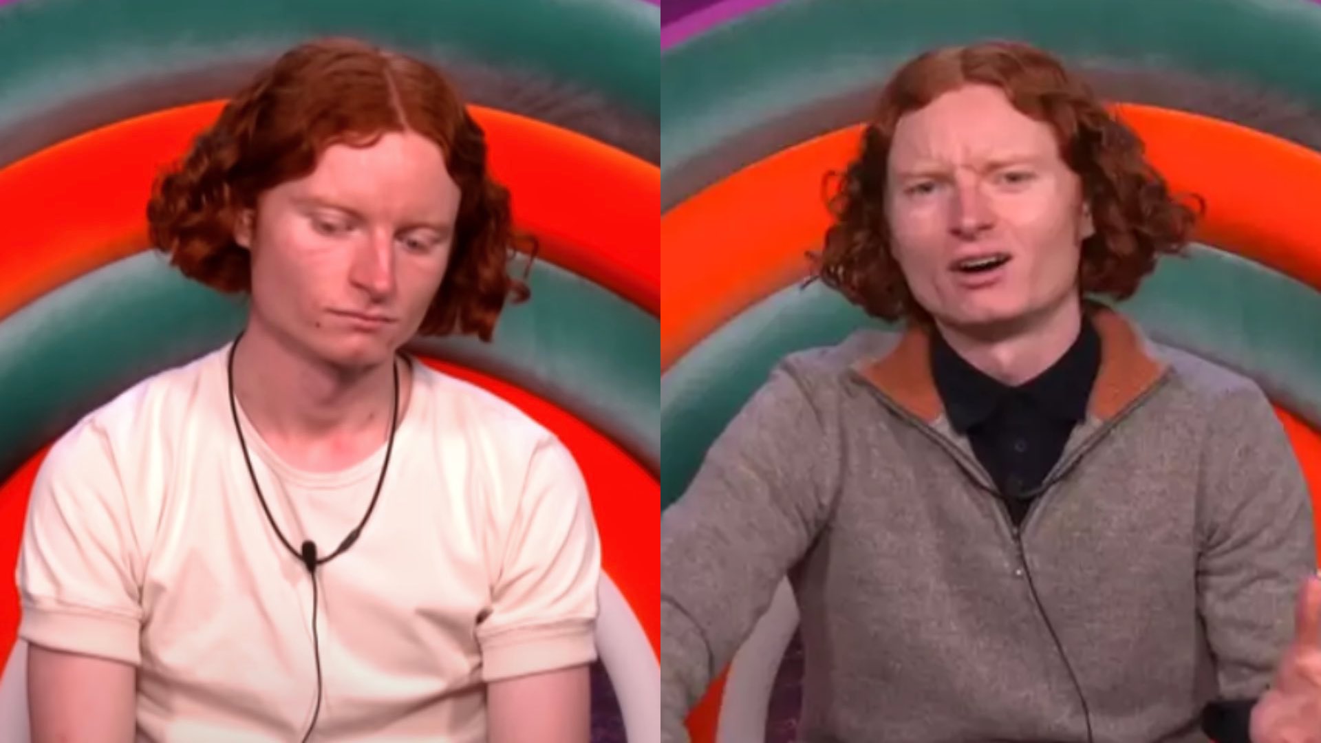 George Gilbert in the diary room in the Big Brother house